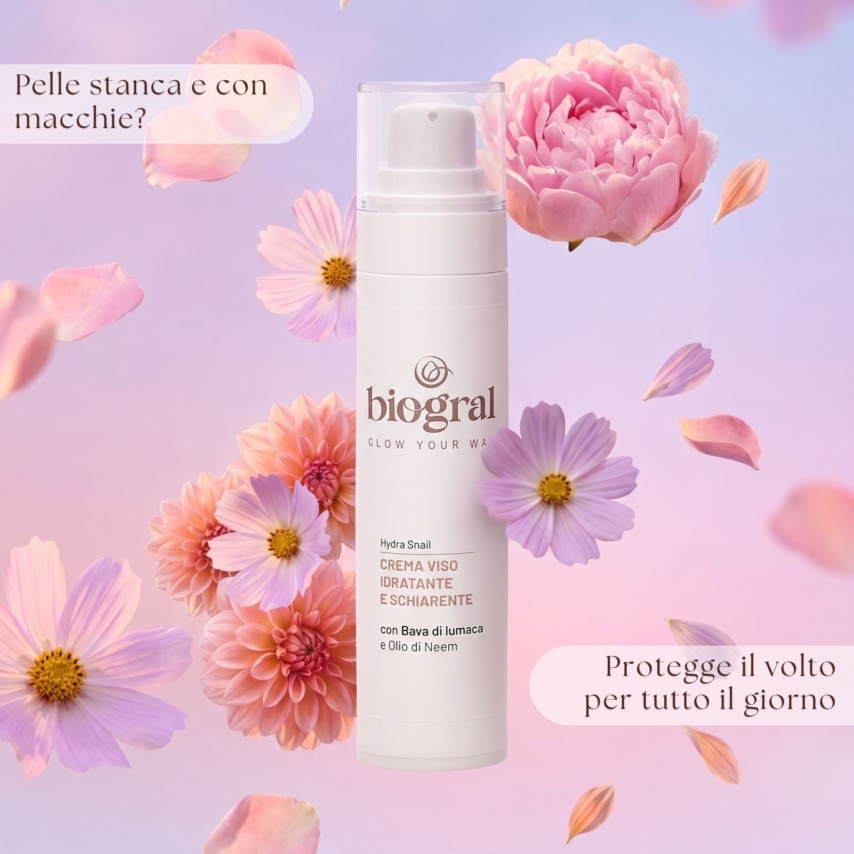 Hydra Snail Crema viso anti macchie idratante e schiarente con bava di lumaca (50 ml)