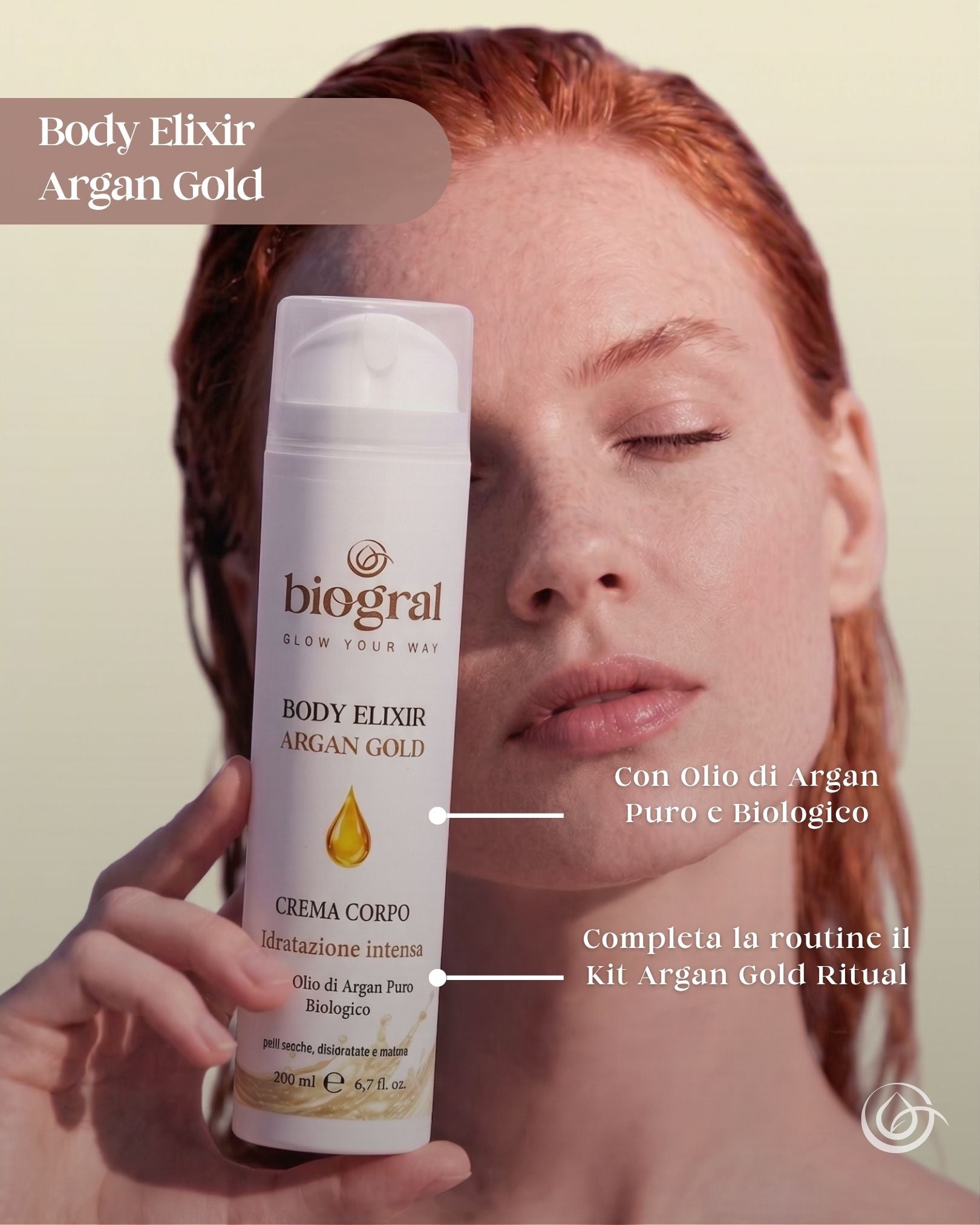 Body Elixir Argan Gold - Crema Corpo Idratazione Intensa (200 ml)