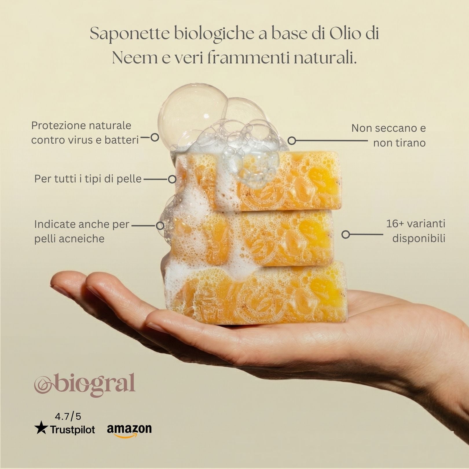 Kit 12 Saponette all'Olio di Neem Biologico